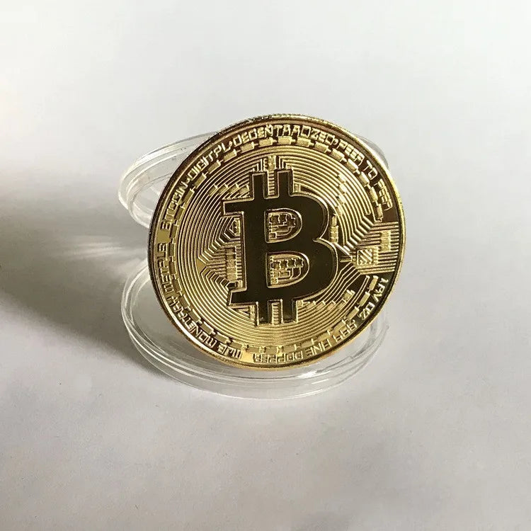 Moneta Bitcoin Placcata In Oro Da Collezione Arte Regalo Commemorativo Fisico Casascius Metallo Imitazione Antica