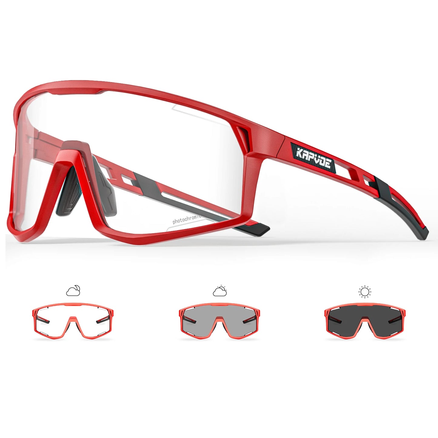 Kapvoe Occhiali Da Sole Fotocromatici Per Ciclismo UV400 Uomo Donna Esterni MTB Strada Escursionismo Occhiali Da Bici