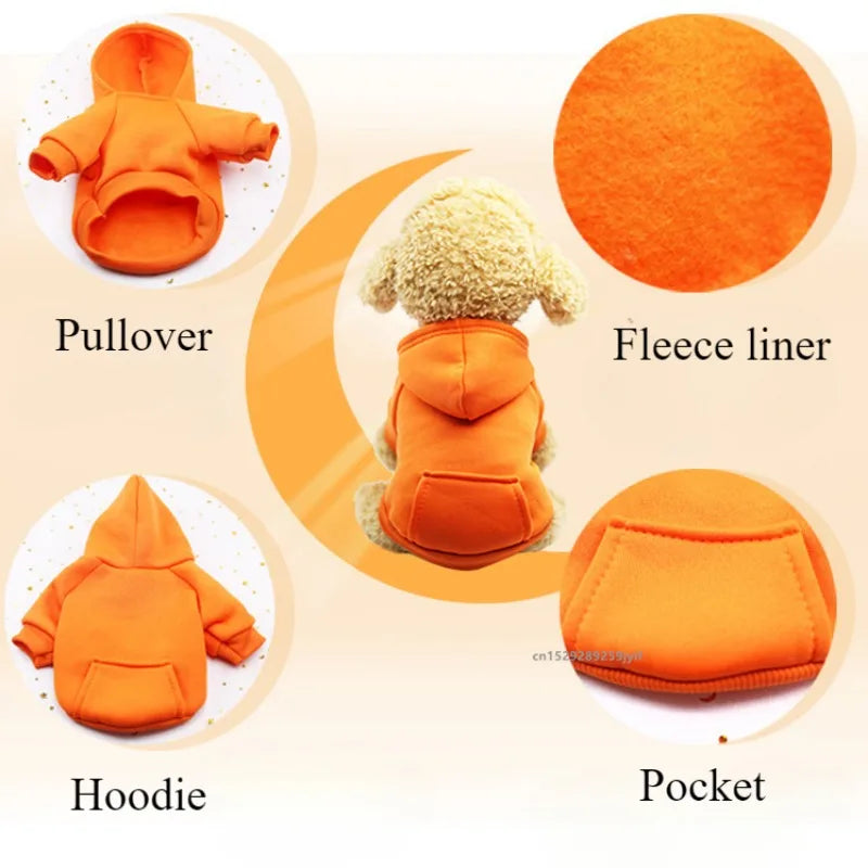 Felpa Invernale con Cappuccio per Cani e Gatti Taglia Piccola e Media Abbigliamento Animali Domestici Giacca Costume