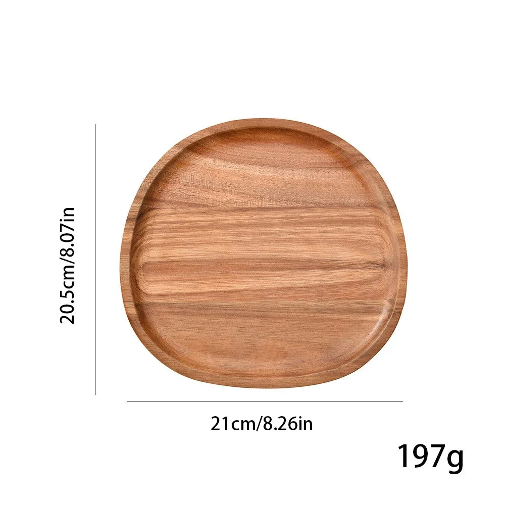 Vassoio Ovale In Legno Di Acacia Piatto Da Portata Per Bevande Teaboard Per Tè Naturale Snack