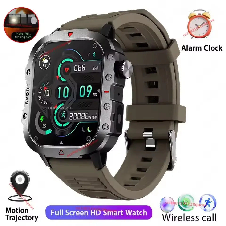 Smartwatch Militare Per Uomo 2026 IP67 3ATM GPS Bluetooth Salute Pressione Sanguigna Chiamate