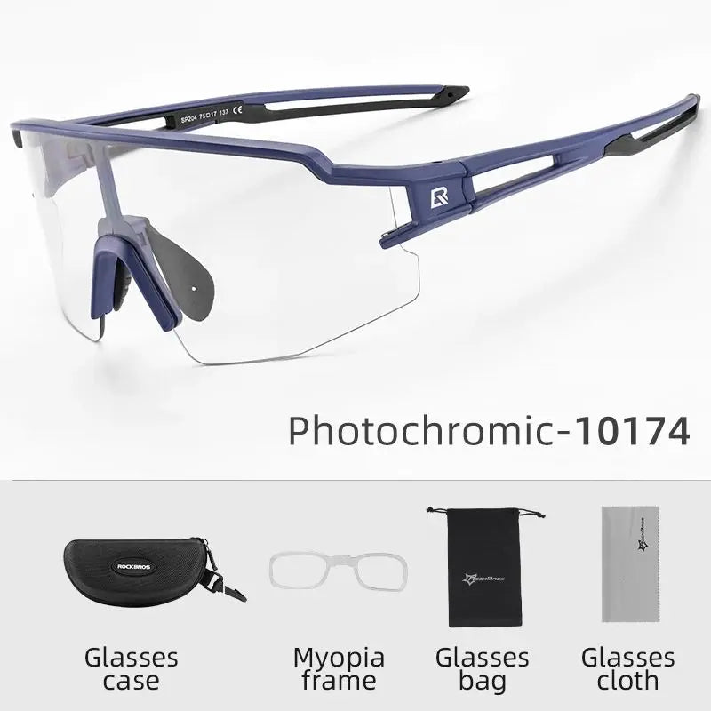 Rockbros Occhiali Da Ciclismo Fotocromatici Con Montatura Integrata Per Miopia Polarizzata Occhiali Da Sole Uomo Donna