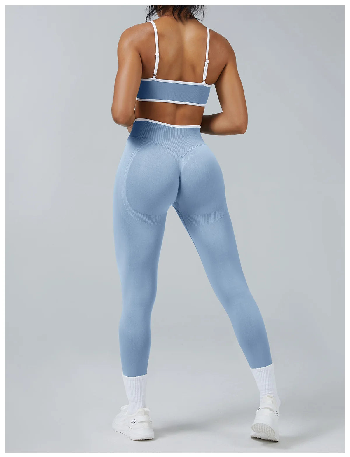 Set Fitness Da Donna 2 Pezzi Leggings Vita Alta Senza Cuciture E Reggiseno Sportivo Per Yoga Palestra Cardio Estivo