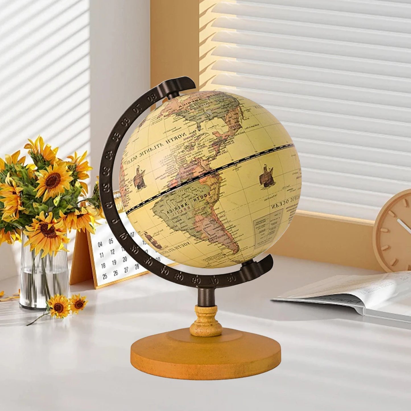 Mondo Inglese Rotante A 360 Gradi Globo Geografia Sussidi Didattici Per Scrivania Decorazione Casa