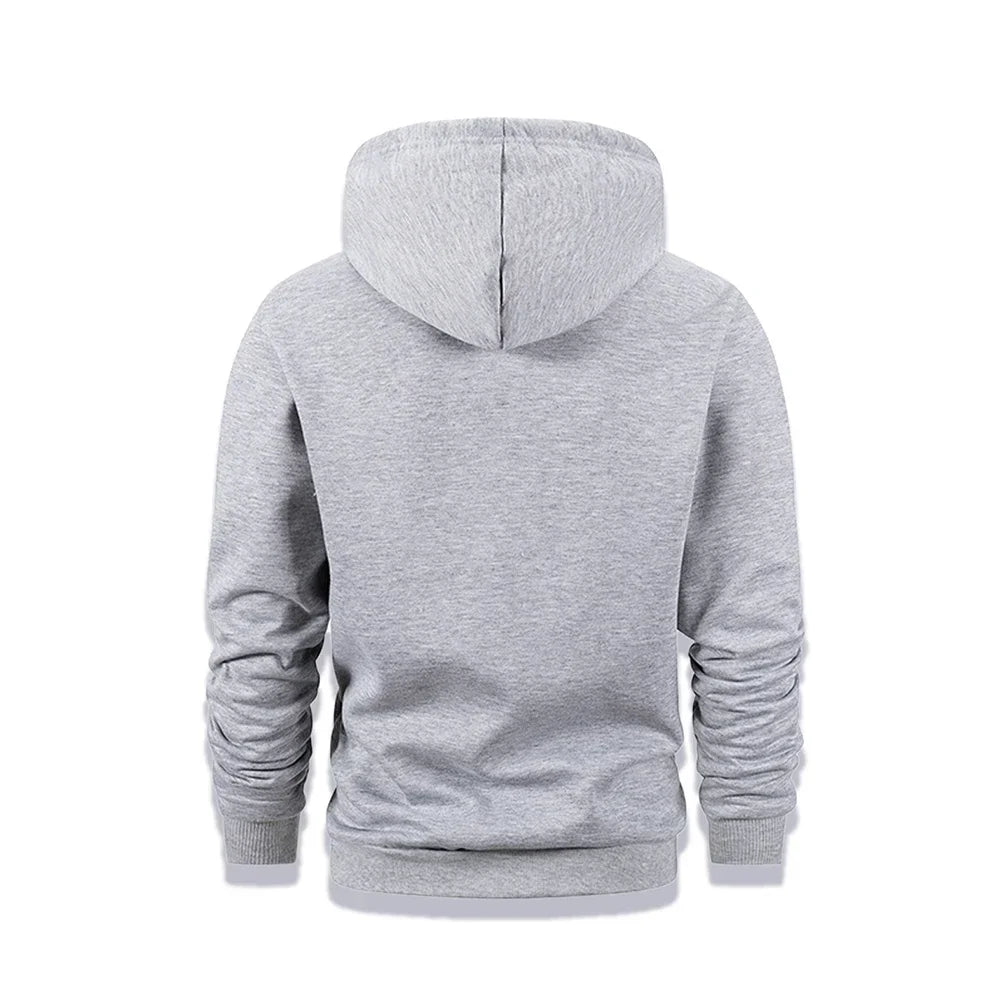 Uomo Felpa Termica Inverno Con Cappuccio Foderata In Pile Caldo Spesso Girocollo Solido Top Abbigliamento Streetwear