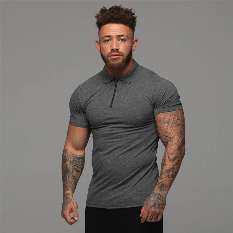 Polo Da Uomo Maniche Corte In Cotone Nuova Abbigliamento Sportivo Fitness Di Tendenza Per Bodybuilding