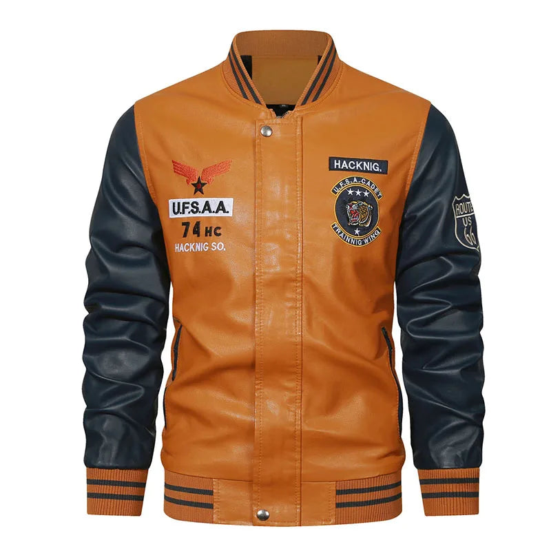 Inverno Nuove Giacche Di Pelle Uomo Con Pile Spesso Colore Solido Colletto Alla Coreana Moda All Aperto Tenere In Caldo