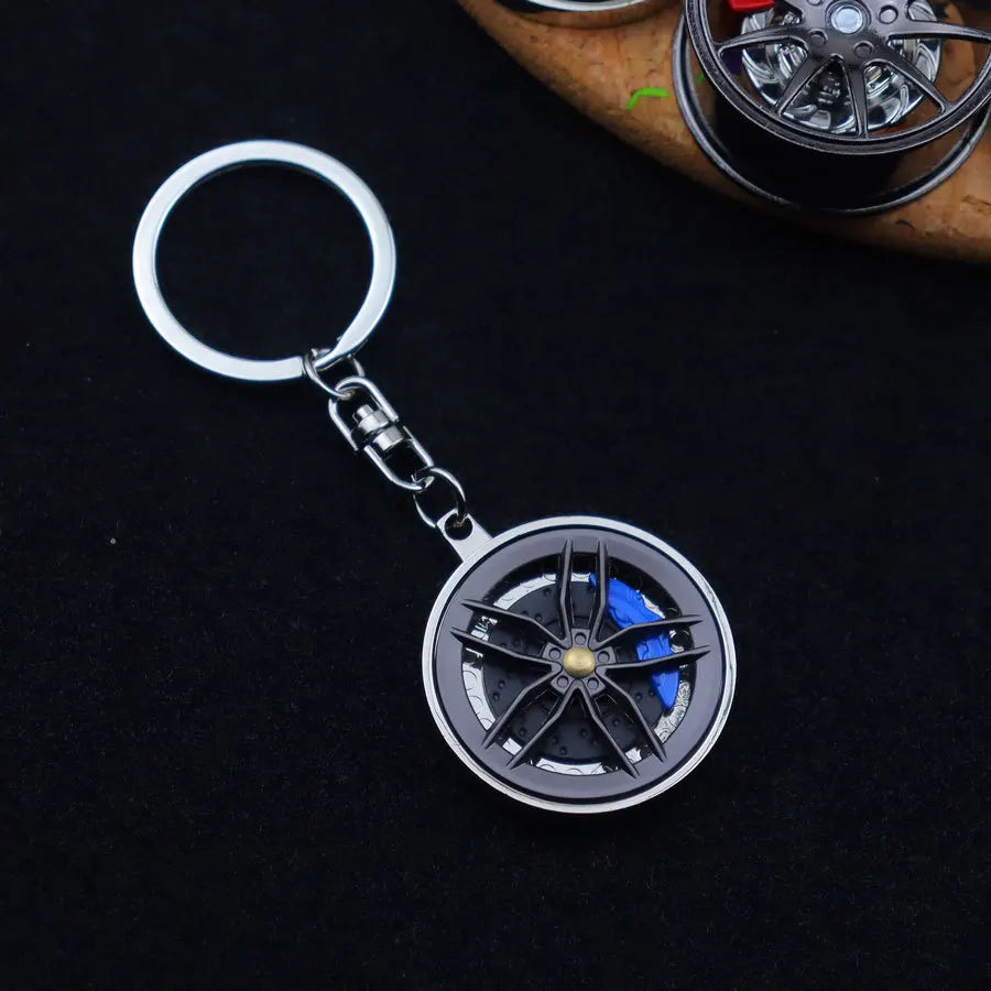 Portachiavi Con Mozzo Ruota In Metallo Alla Moda Fidget Spinner Auto Rotanti Ciondolo Compleanno Regalo Festa Papà