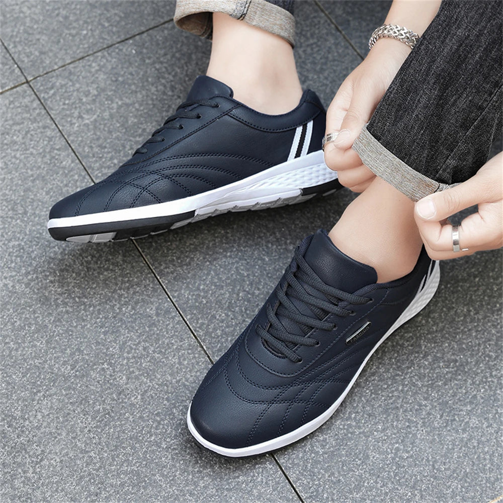 Scarpe Da Uomo Casual In Pelle Stringate Da Passeggio Per Esterni Bianco Nero Taglia 10