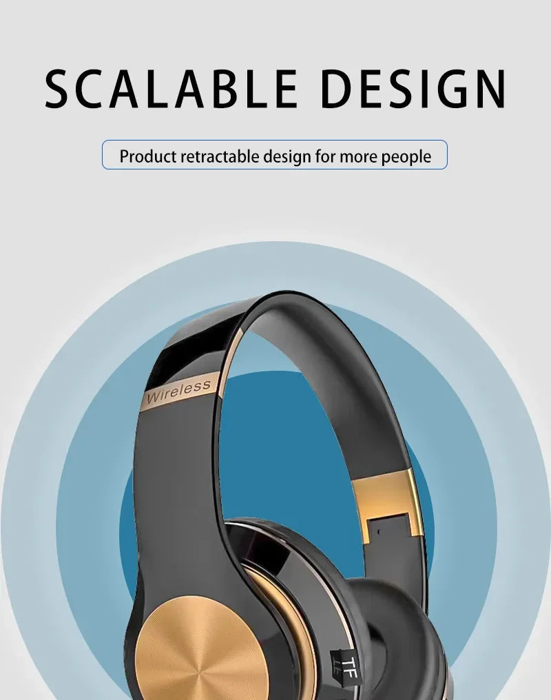 Auricolare Bluetooth T5 Pieghevole Con Microfono Integrato Per PC Gaming E Assistente Vocale Wireless E Cablate 3,5 Mm