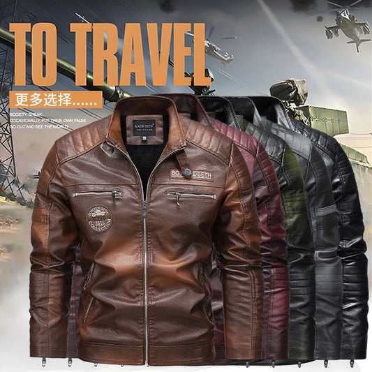 Giacche In Pelle Da Uomo Casual Nuove Di Qualità 7XL Autunno Inverno Colletto Alla Coreana Moto Vintage Cappotto