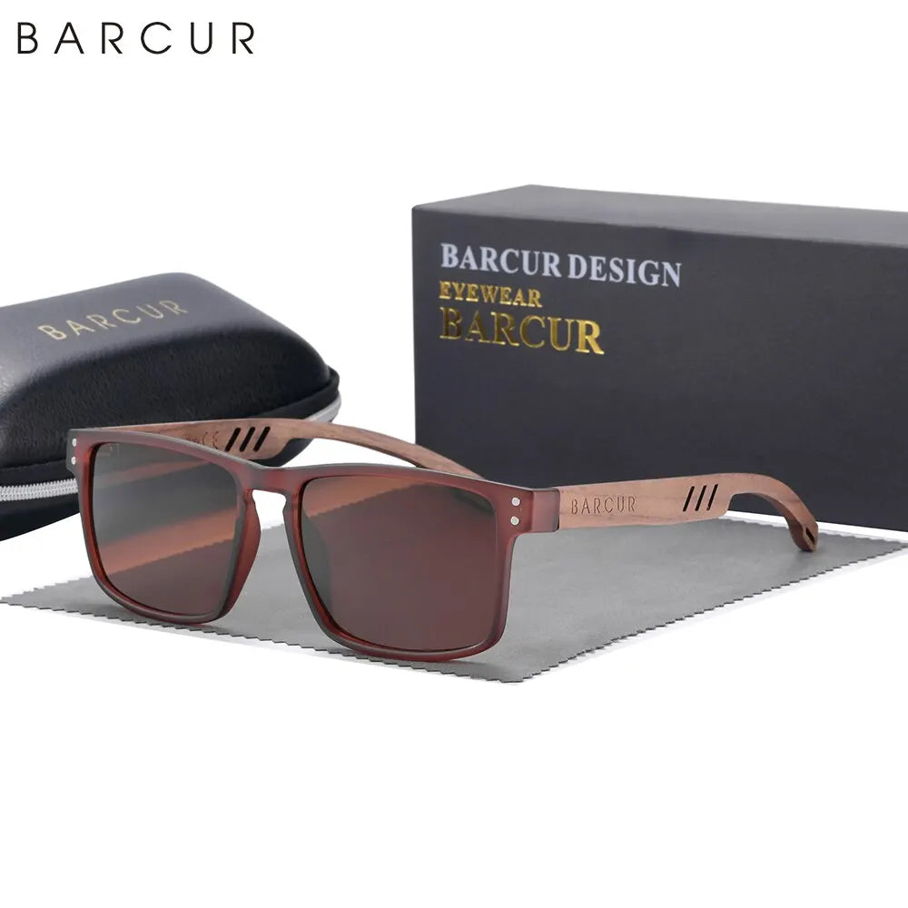 Barcur Occhiali Da Sole In Legno Naturale Polarizzati UV400 Per Uomo Lusso Design Originale Elegante