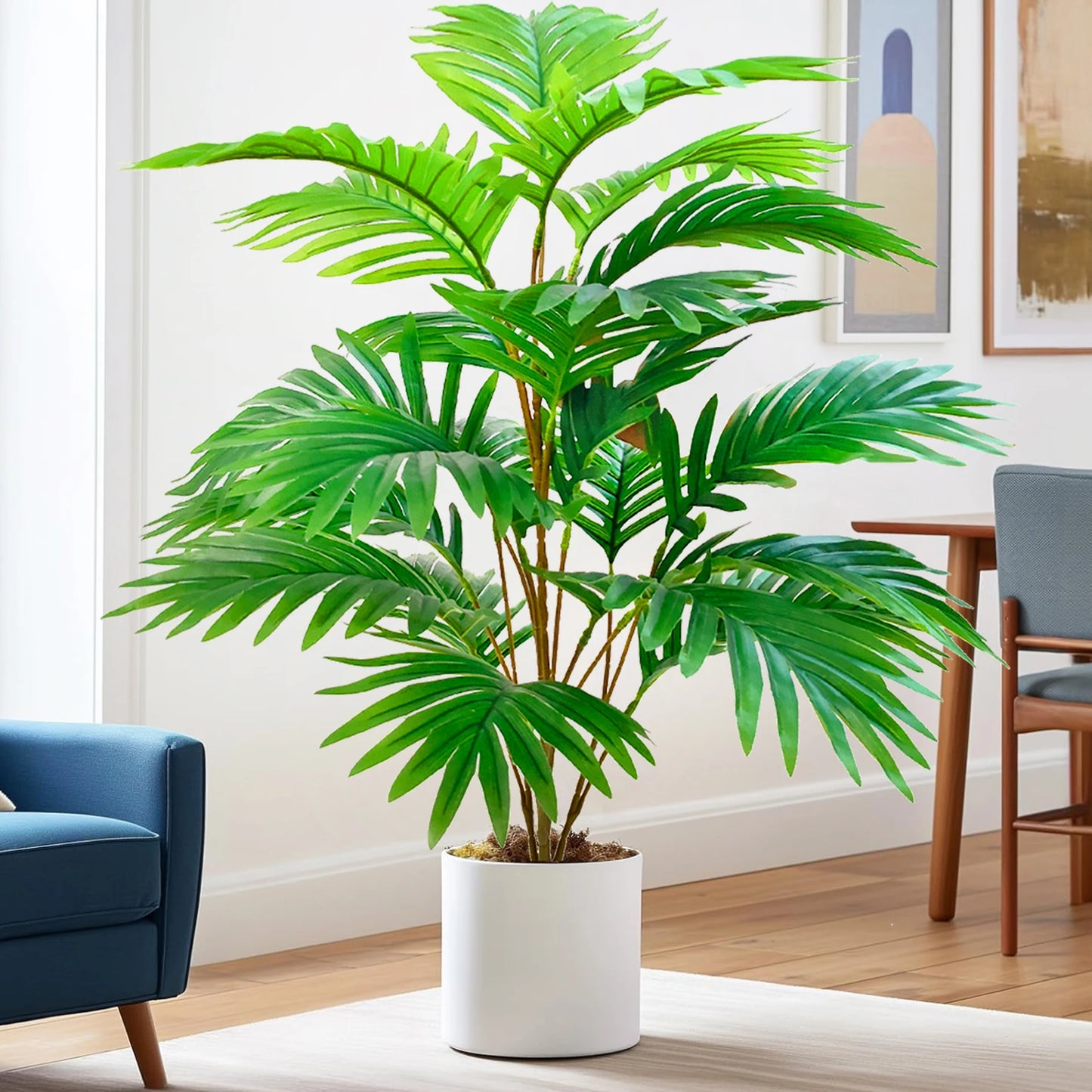 Palma Artificiale Tropicale Con Rami Di Foglie In Plastica Verde Per Decorazione Giardino Esterno Misure 50 90 120 Cm