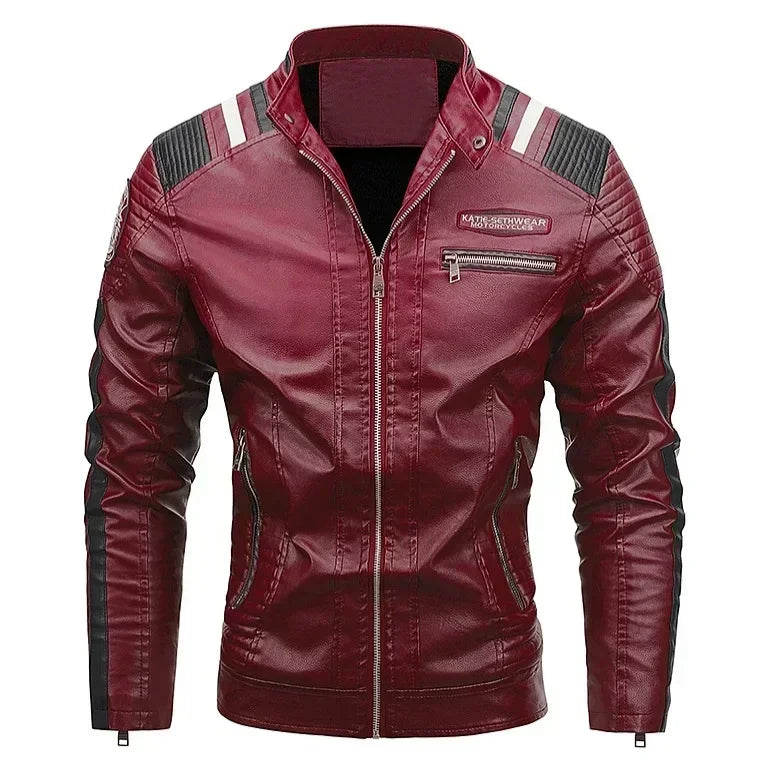 Giacca Da Motociclista In Pelle Da Uomo Bomber Con Colletto In Piedi Giacche Da Moto Per Uomo PU Di