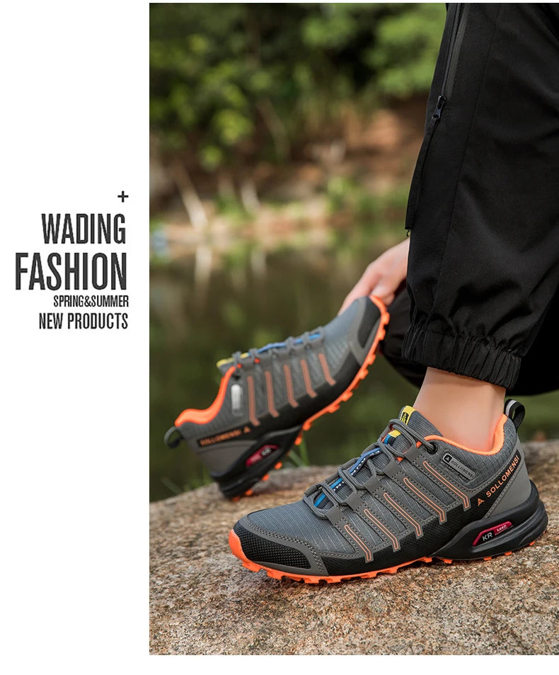 Scarpe Da Trekking Impermeabili Uomo Traspiranti Da Esterni Viaggio Allenamento Tattiche Ciclismo Senza Serratura