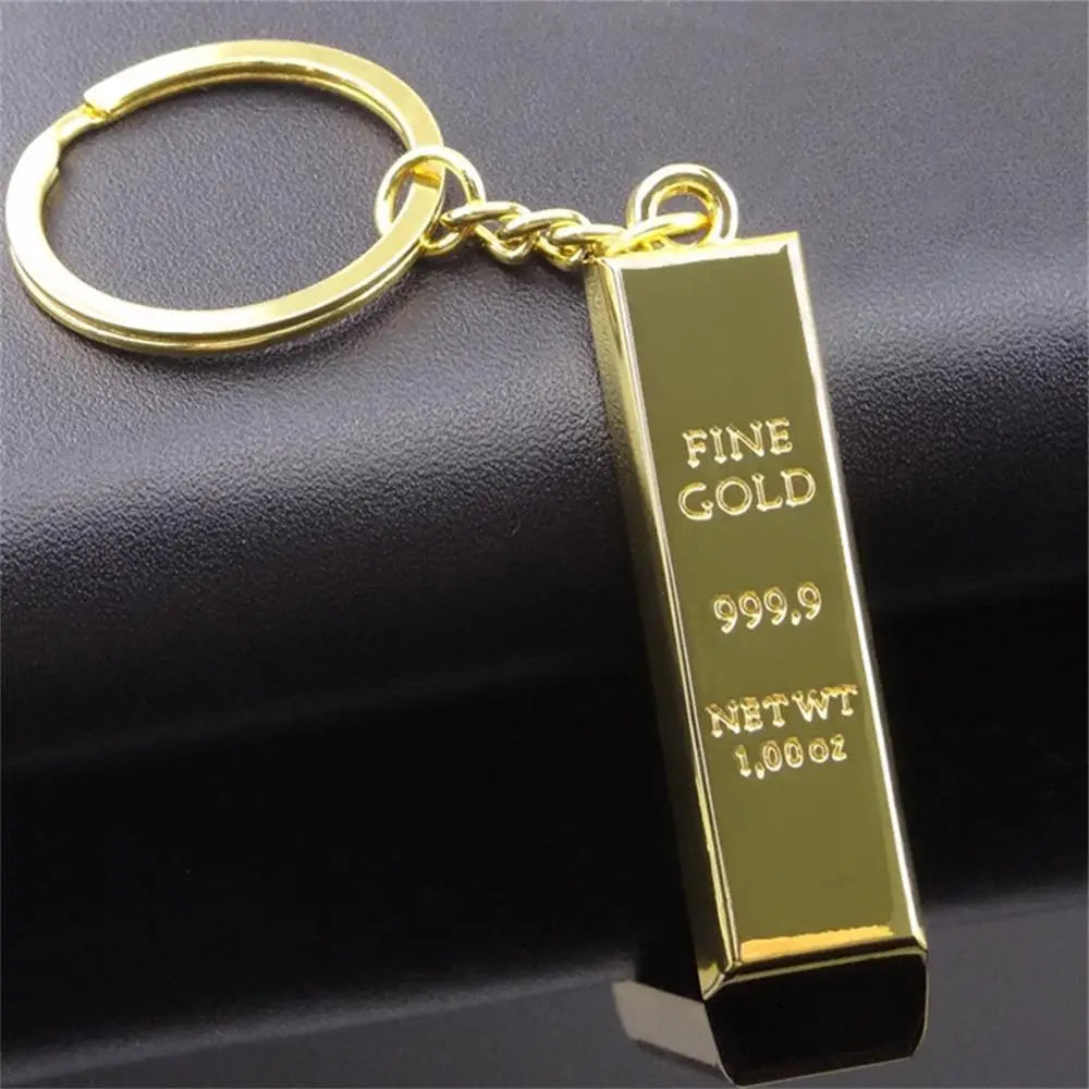 Portachiavi In Metallo Dorato Con Barra Dorata Per Ciondolo Borsa Donna Auto Charms Regali Creativi