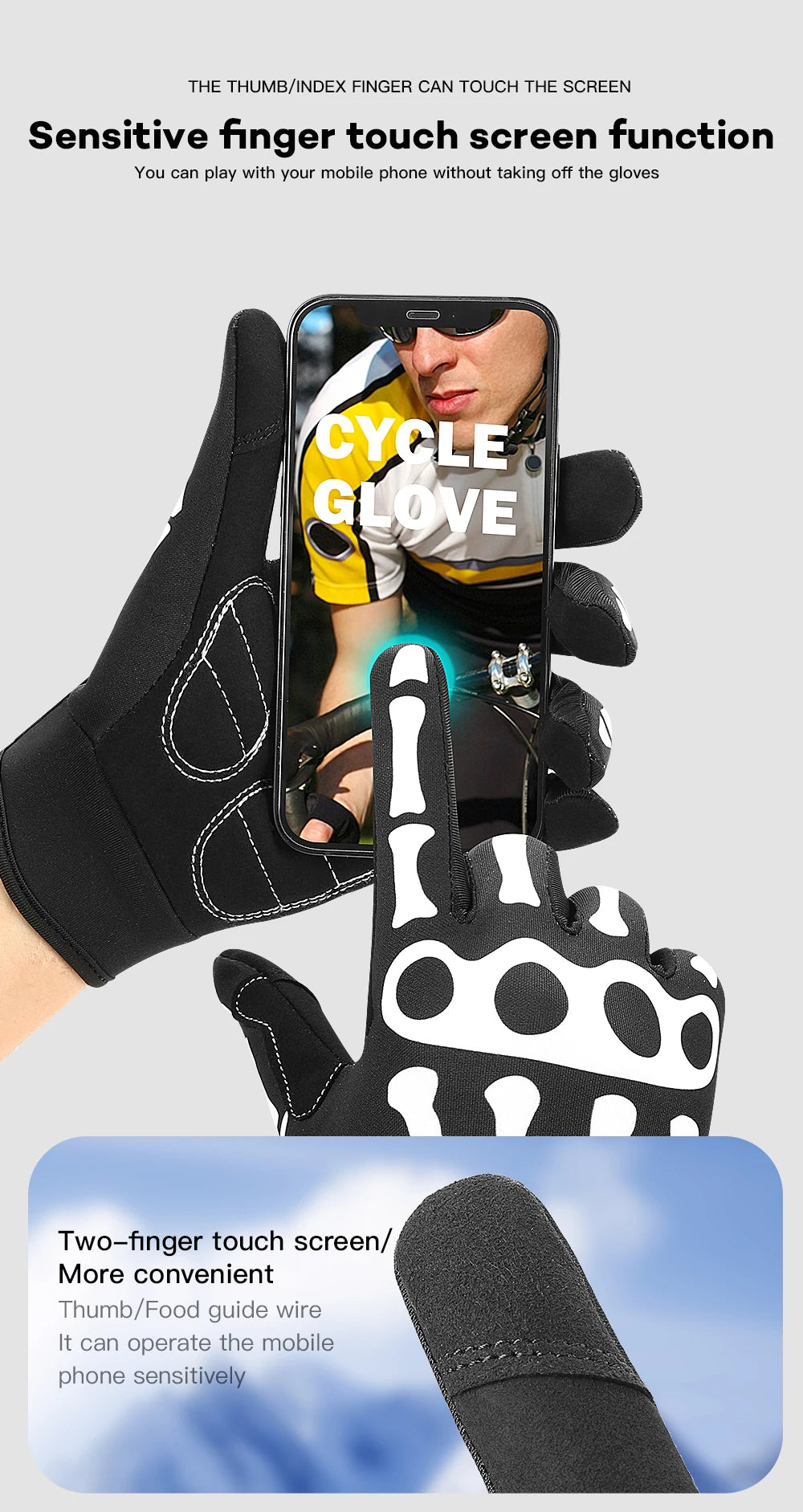 Guanti Da Equitazione E MTB Antiscivolo Con Touch Screen Resistente All Usura Unisex Regalo Halloween