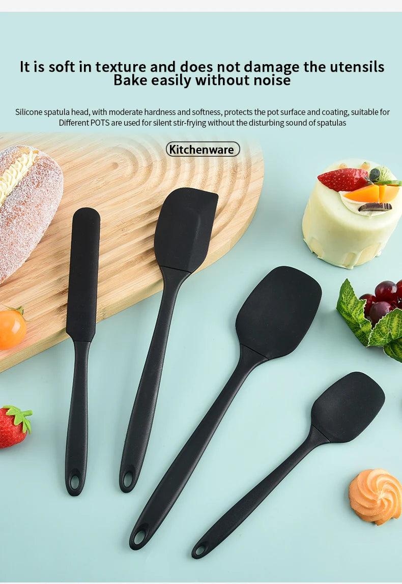 Set Di Utensili Da Cucina In Silicone Sei Pezzi Con Spatola Raschietto Integrato Per Crema Spazzola Per Olio
