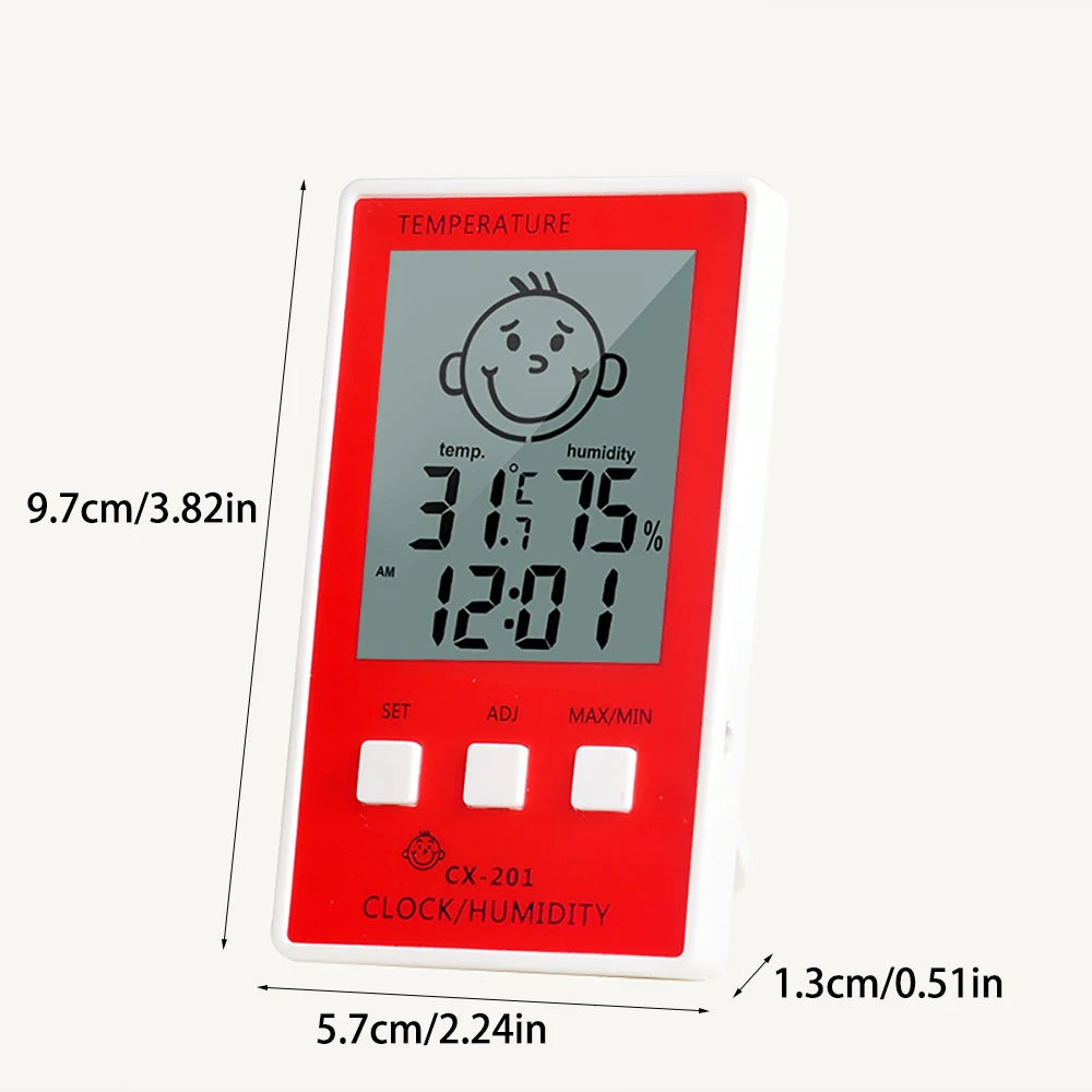 CX 201 Termometro Digitale 3 In 1 Igrometro Orologio Elettronico Interno Monitor Umidità