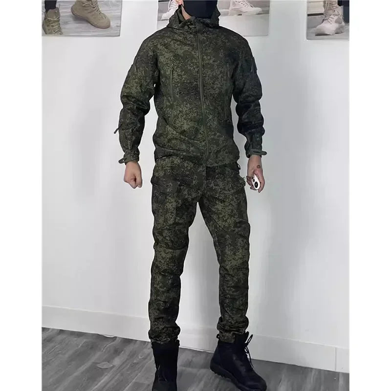 Set Uniformi Tattiche Uomo In Pile Combattimento Tuta Caccia Multicam Mimetica All Aperto Pantaloni Cargo Softair