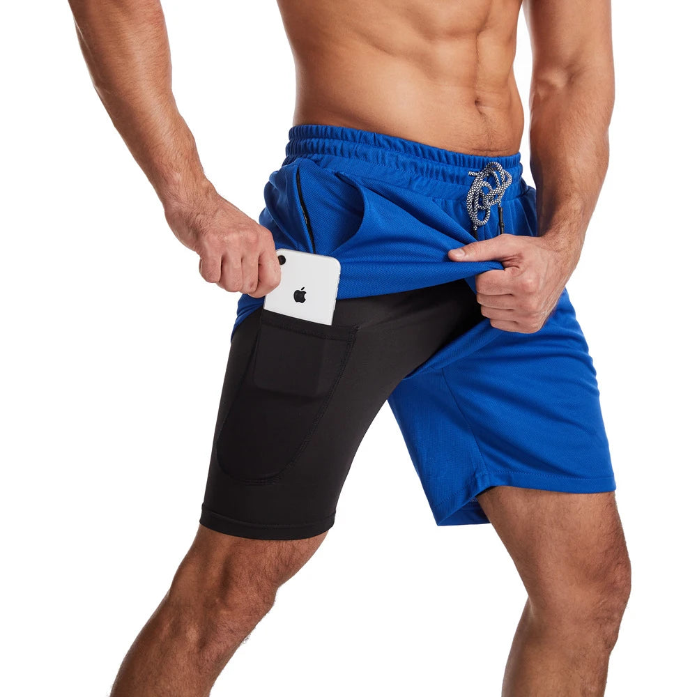 Pantaloncini Da Corsa Da Uomo 2 In 1 Palestra Allenamento Fitness Estivi 2025 Nuovi
