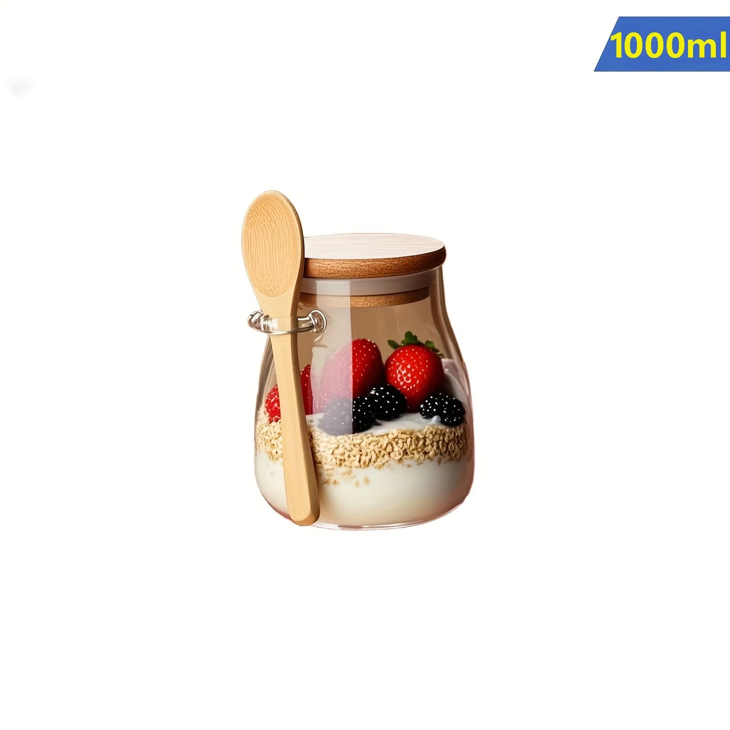 Barattolo Di Vetro Sigillato Con Coperchio E Cucchiaio Moderno Trasparente Per Spezie Zucchero Tè E Caffè In Cucina