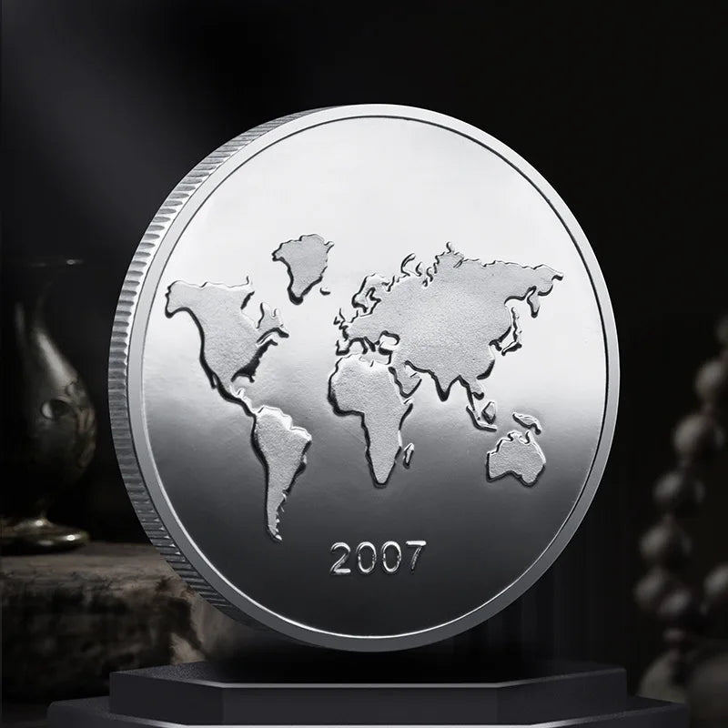 Set Di 7 Monete Placcate Oro E Argento Sette Meraviglie Del Mondo Collezione Commemorativa Viaggi