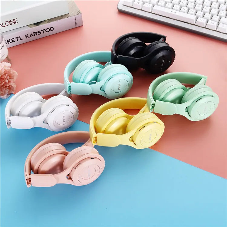 Cuffie Bluetooth Senza Fili Da Gaming Con Microfono Fascia Stereo Macaron Per Tablet E Smartphone