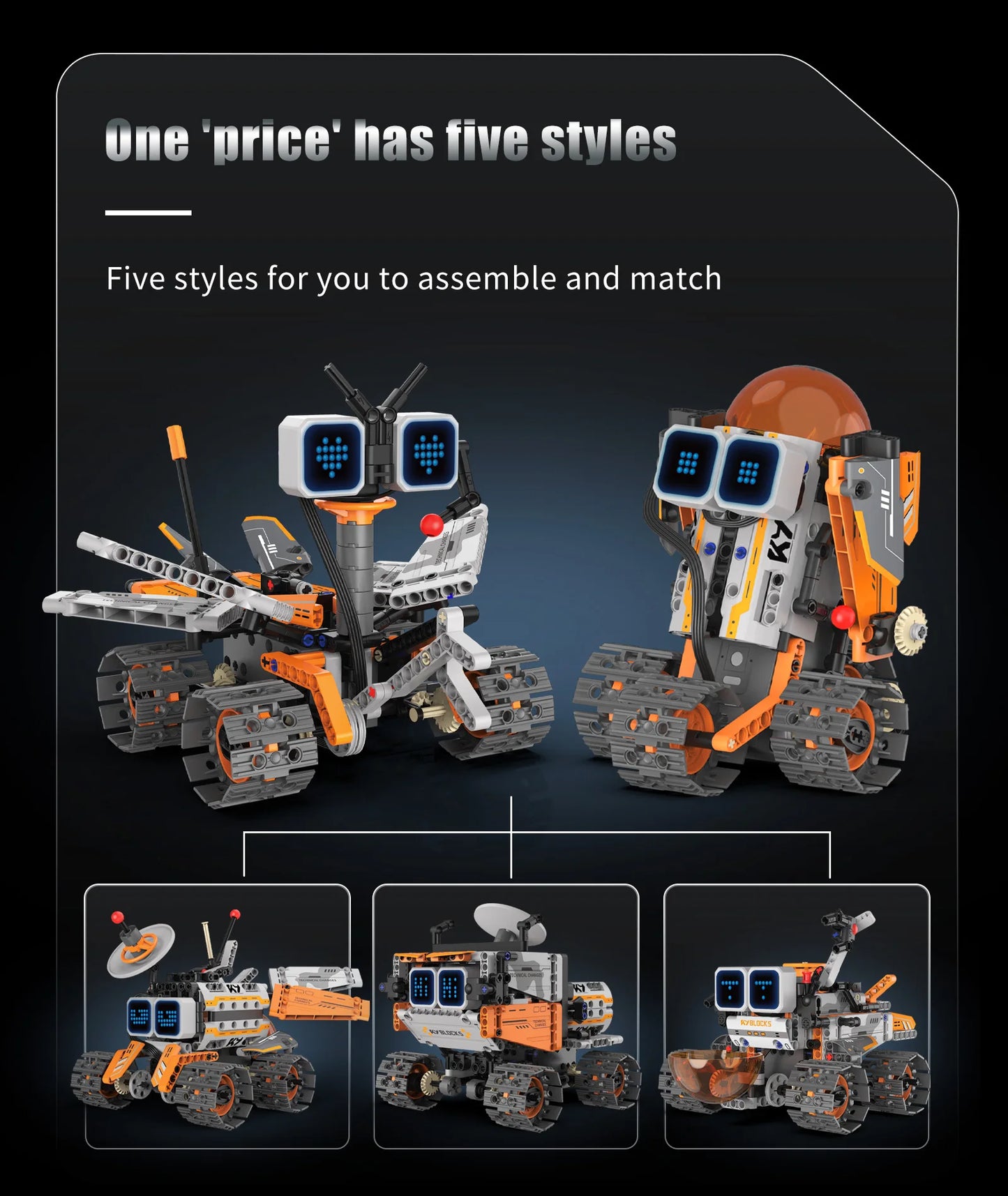 Robot Trasformabile 5 In 1 Con Display Digitale Telecomandato Per Bambini Regalo Ideale