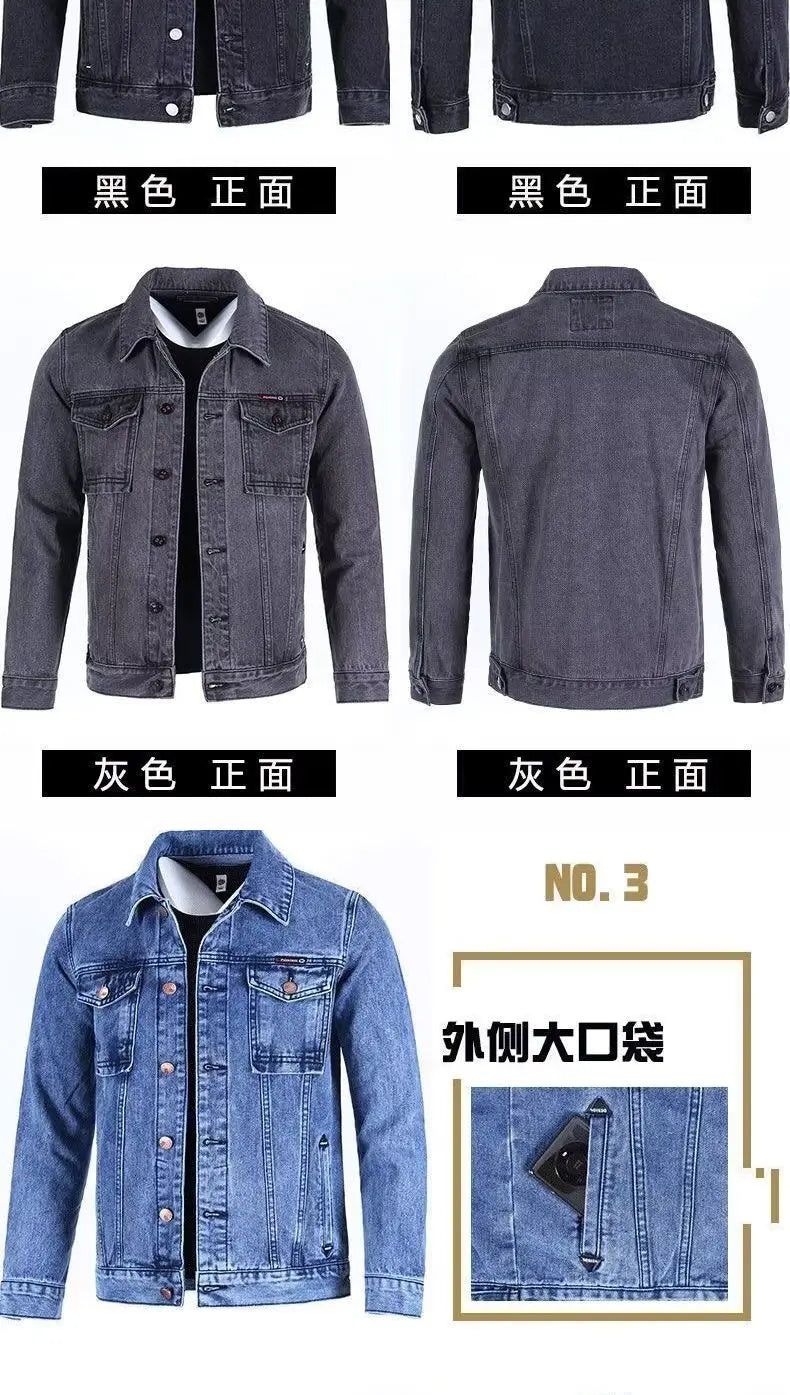 Giacca Da Lavoro Retrò Di Marca Per Uomo In Denim Pesante Nuova Taglia Grande Stile Americano Autunno Inverno