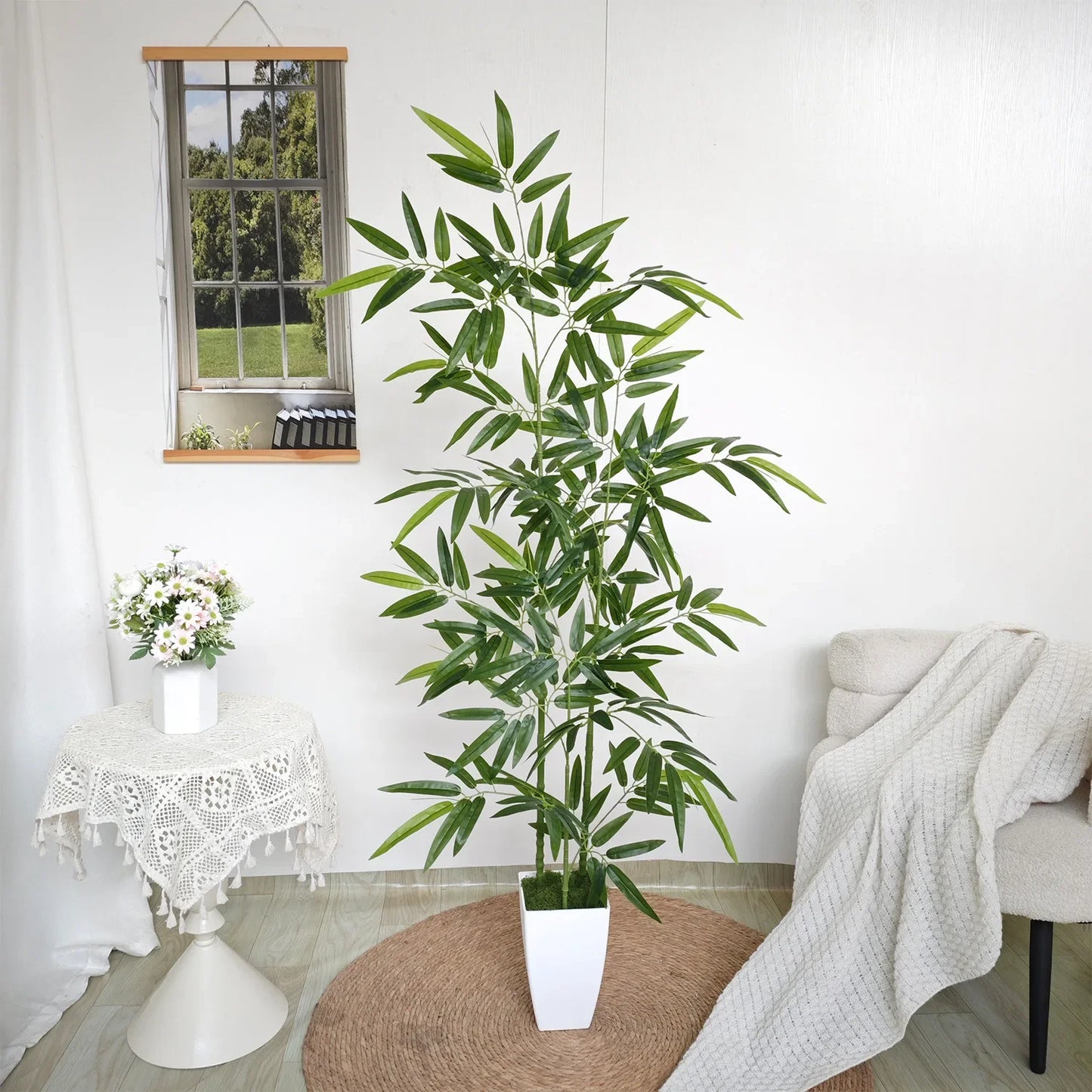 Bambù Artificiale Verde Grande Altezza Regolabile Da 160 A 210 Cm Per Decorazione Giardino E Ambienti