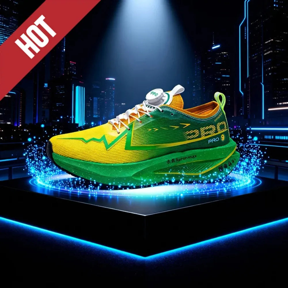 Scarpe Da Corsa Fluorescenti Con Piastra In Carbonio Per Maratona Sneakers Respiranti Leggere Per Uomo E Donna