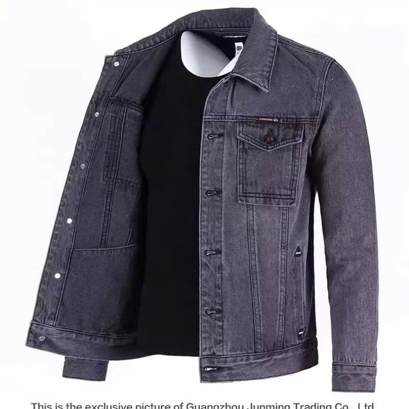 Unitim Giacca Da Lavoro In Denim Pesante Stile Americano Da Uomo Con Bottoni Retrò Streetwear Cowboy