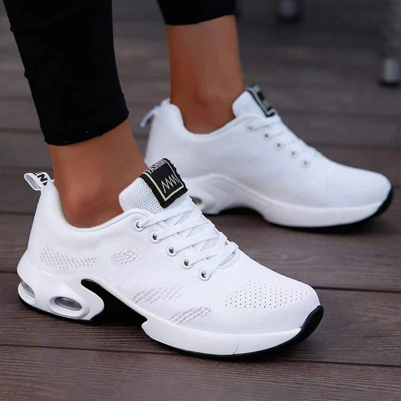 Scarpe da Ginnastica con Plateau da Donna Traspiranti in Mesh Per Corsa Tennis Estive Robuste 2024