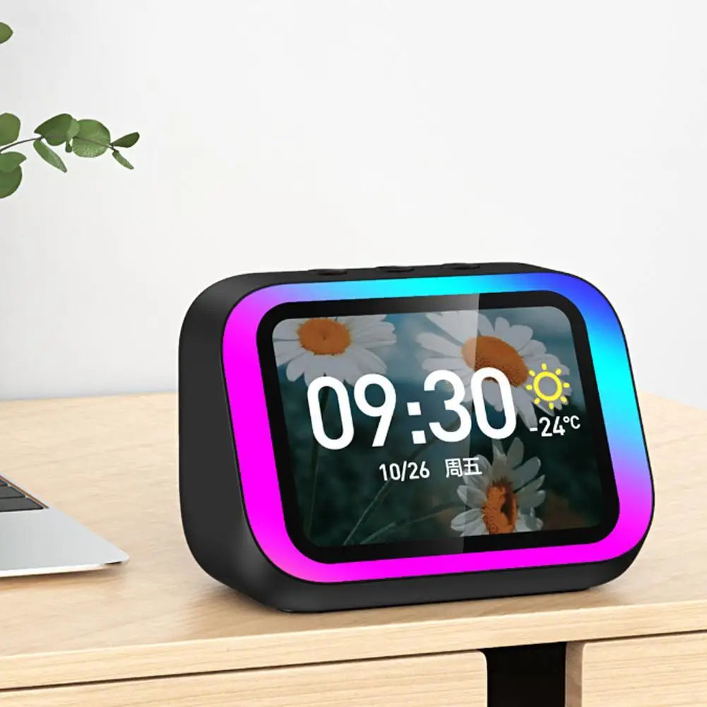 Sveglia Intelligente con Altoparlante Bluetooth AI Display Meteo Wireless Lettore di Storie Musicali Regalo Perfetto