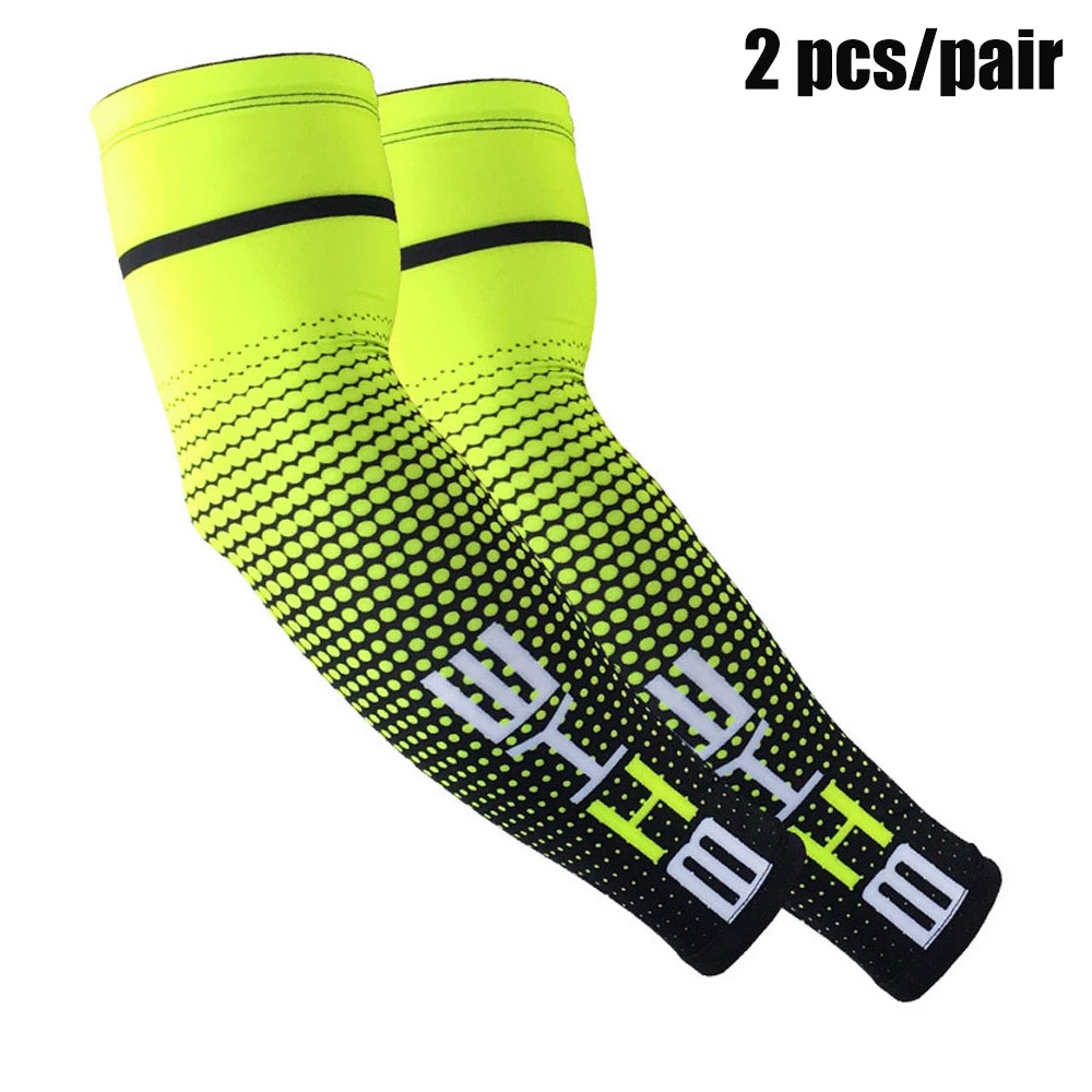 Maniche Braccia Ciclismo Unisex Rinfrescanti Protezione UV Solare Elastiche Per Corsa