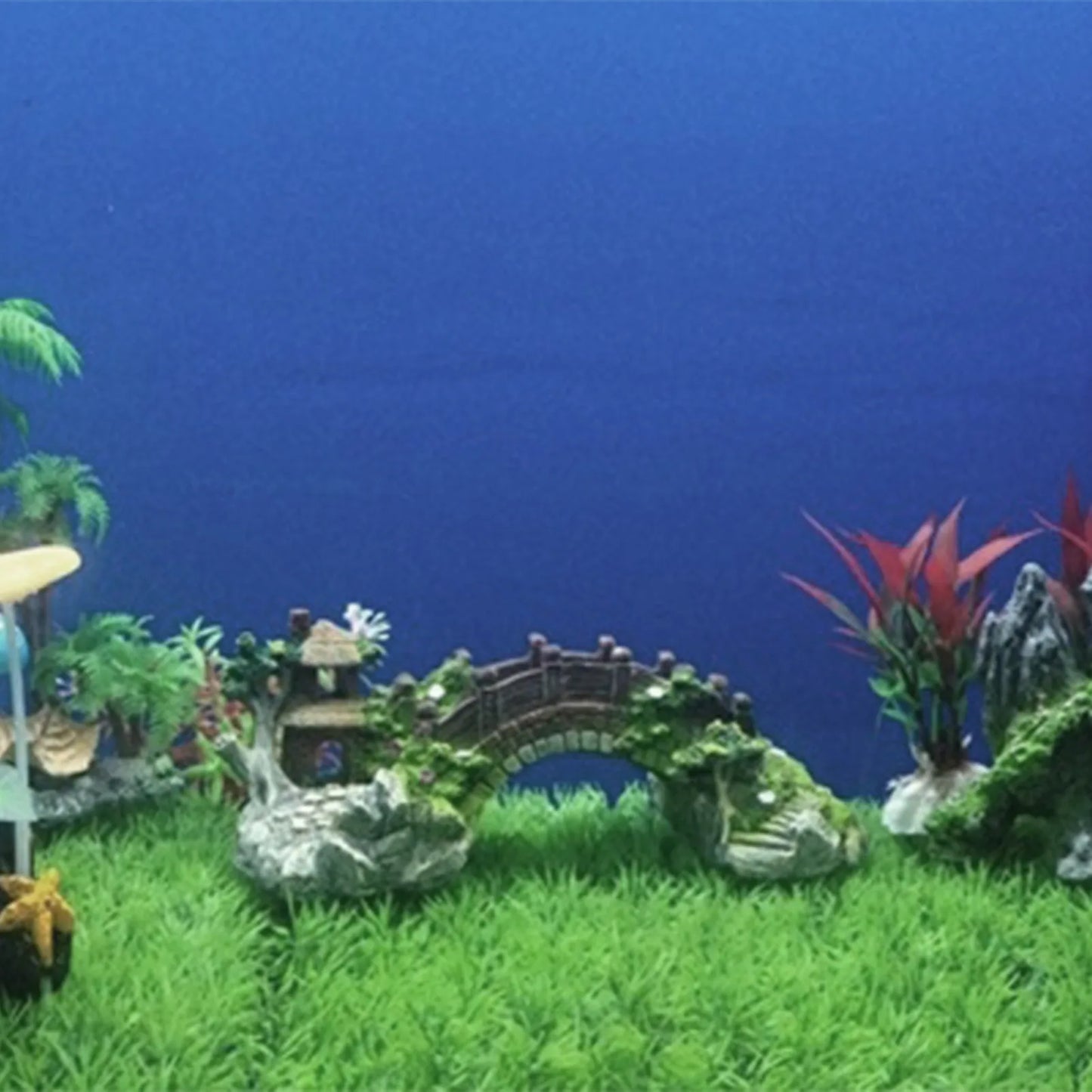 Ponte Artificiale In Resina Per Acquario Decorazione Paesaggio Con Grotta E Rocce