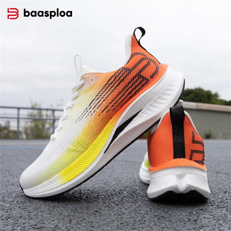Baasploa Scarpe Da Corsa Uomo Traspiranti Leggere Con Piastra In Carbonio Antiscivolo Per Maratone Professionali