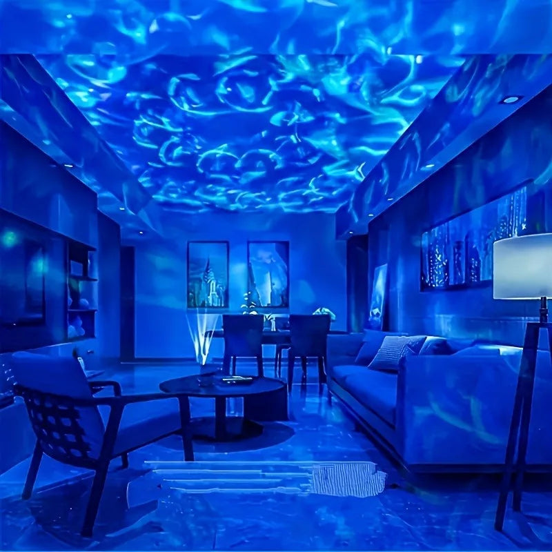 Luce Di Proiezione LED Con Ondulazione Dell'Acqua Vibrante Telecomando USB Proiettore Atmosfera RGB Per Camera Da Letto