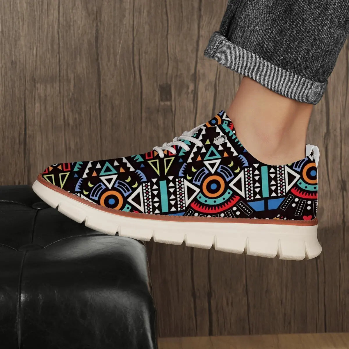 Scarpe Casual Uomo Traspiranti Brogue Classiche Ammortizzazione Design A Blocchi Colore Sneakers Eleganti Leggere