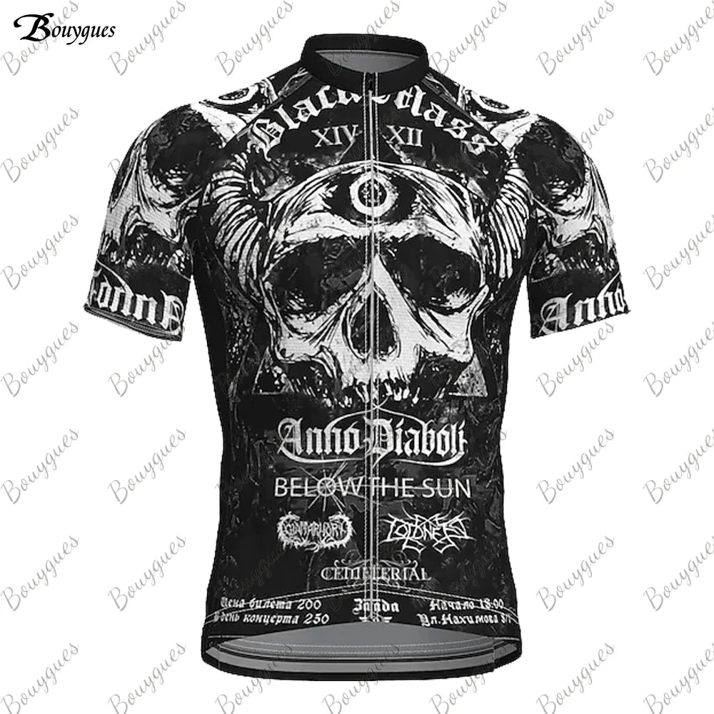 Maglia Ciclismo Uomo 2023 Skull MTB Maillot Abbigliamento Bicicletta Traspirante Asciugatura Rapida Tasche Antisudore