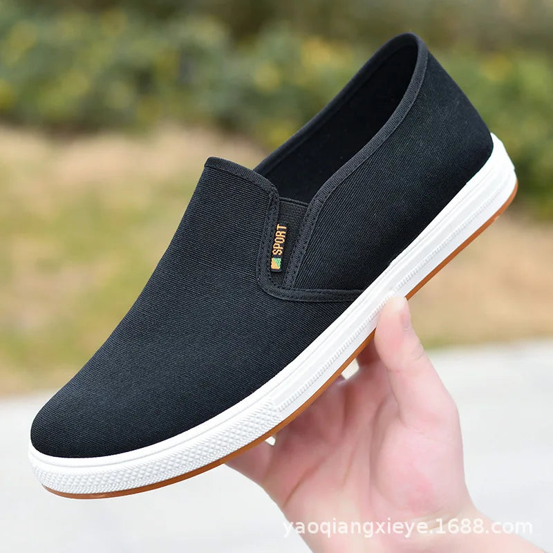 Scarpe Da Ginnastica In Tela Da Uomo Basse Leggere Vulcanizzate Slip On Casual Spedizione Gratuita A Prezzi Accessibili