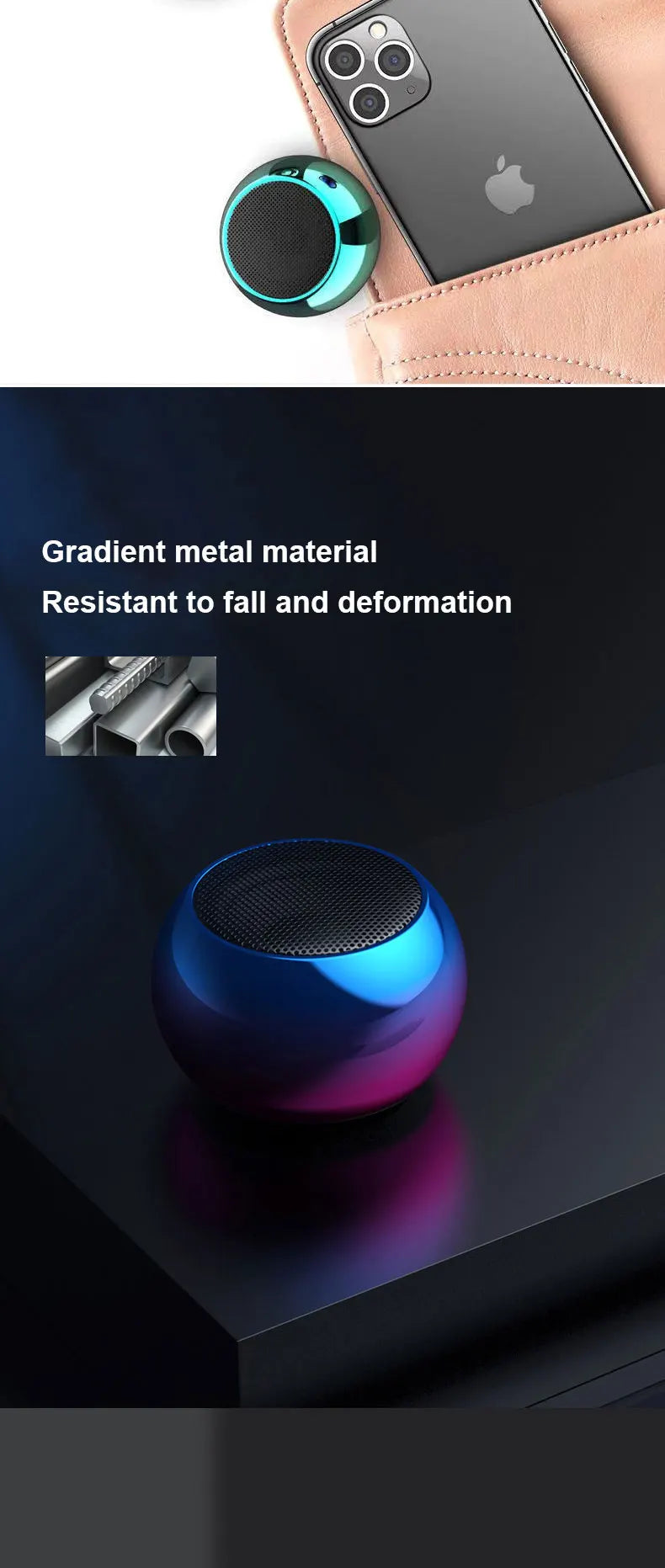 Altoparlante Bluetooth Wireless M3 Sound Box Audience Subwoofer Surround Stereo Metallo Portatili
