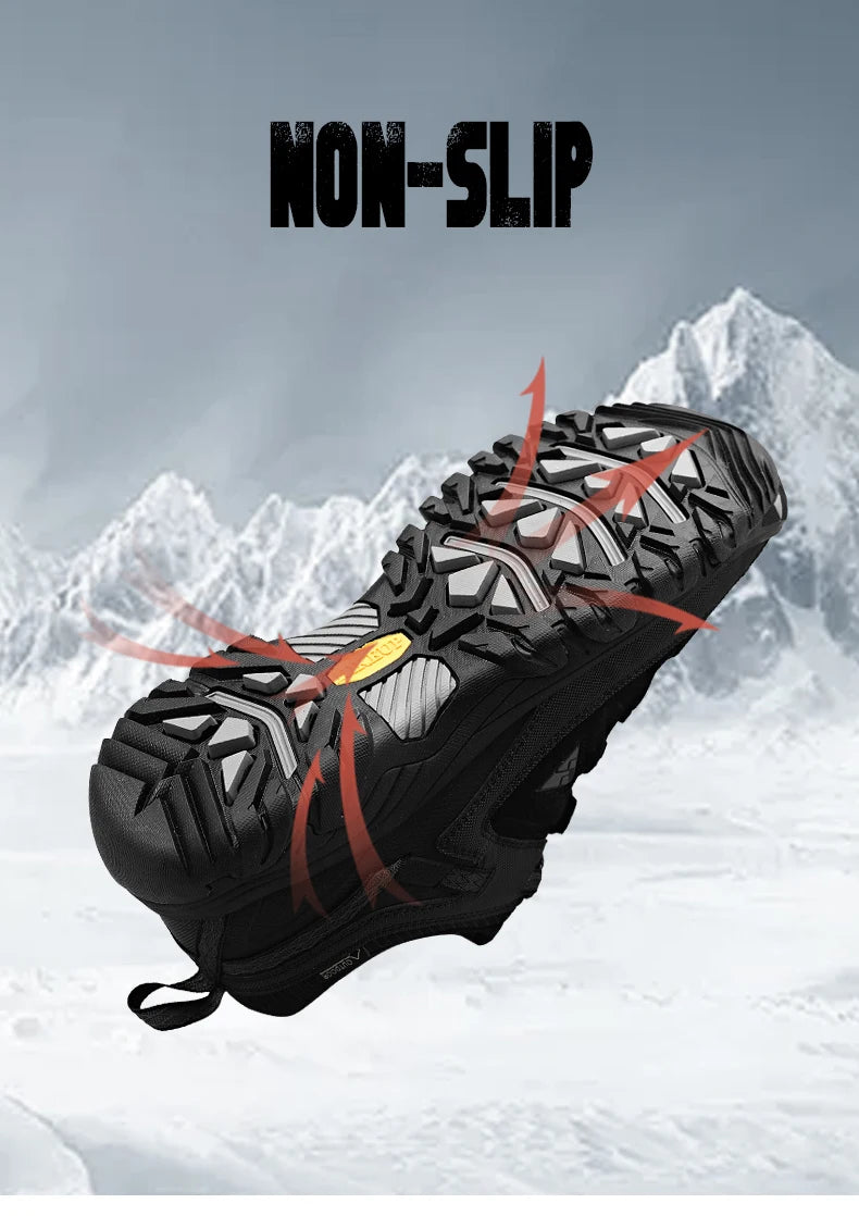 HikeUp Scarpe Da Trekking Da Uomo In Pelle Resistente Di Alta Qualità Con Suola In Gomma E Presa Di Fabbrica Per Esterni