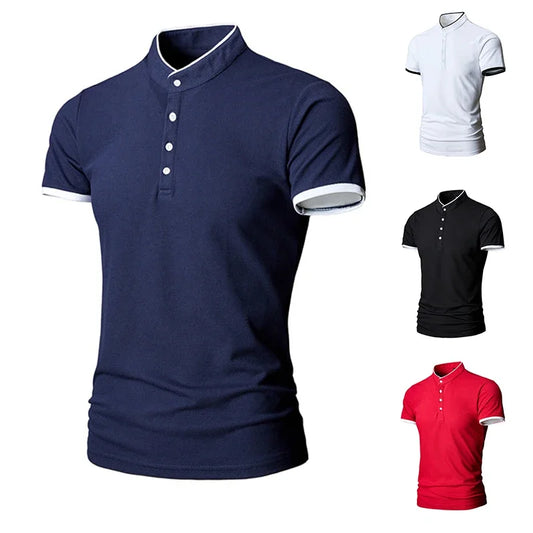 Nuovo POLO casual da uomo d'affari a maniche corte, liscio e resistente alle rughe, top confortevole