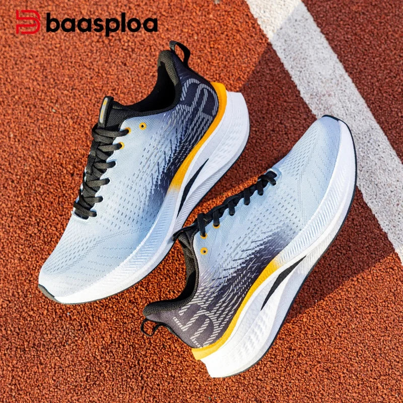 Baasploa Scarpe Da Corsa Uomo Traspiranti Leggere Con Piastra In Carbonio Antiscivolo Per Maratone Professionali