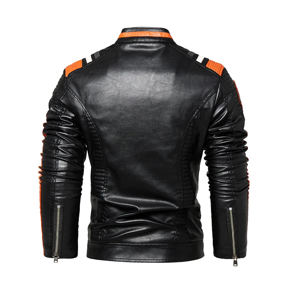 Giacca Da Moto Da Uomo In Ecopelle Impermeabile Antivento PU Bomber Vintage Di Alta Qualità