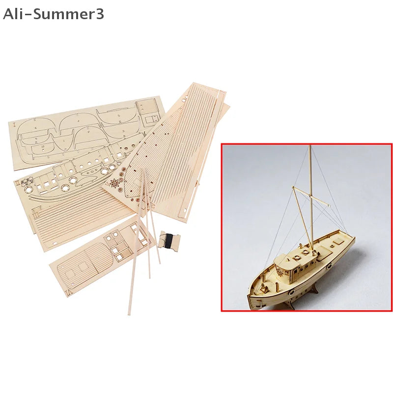 1:30 Modello di assemblaggio di navi Barca a vela in legno Kit in legno fai da te Puzzle Giocattoli Regalo