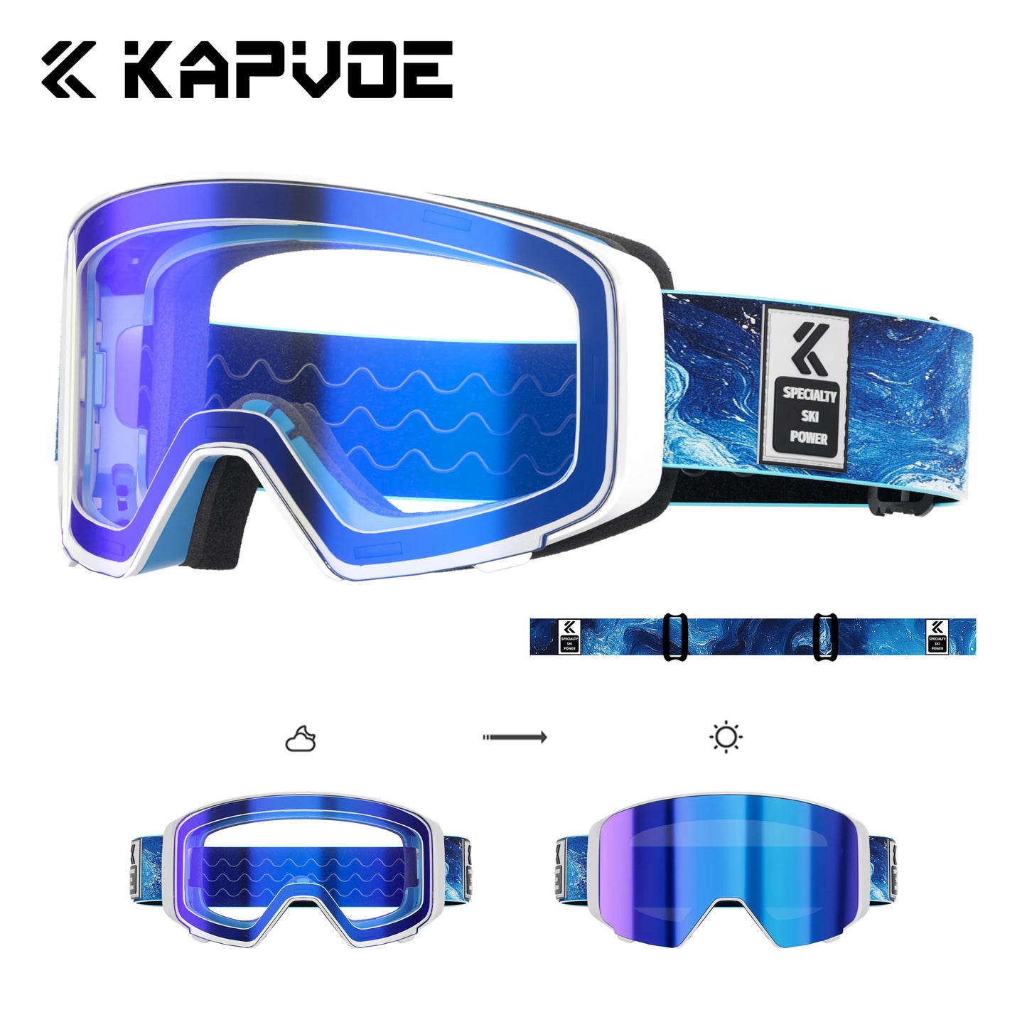 Kapvoe Occhiali Da Neve Magnetici Flip Over Fotocromatici UV400 Antinebbia Uomo Donna TPU Lenti In Policarbonato