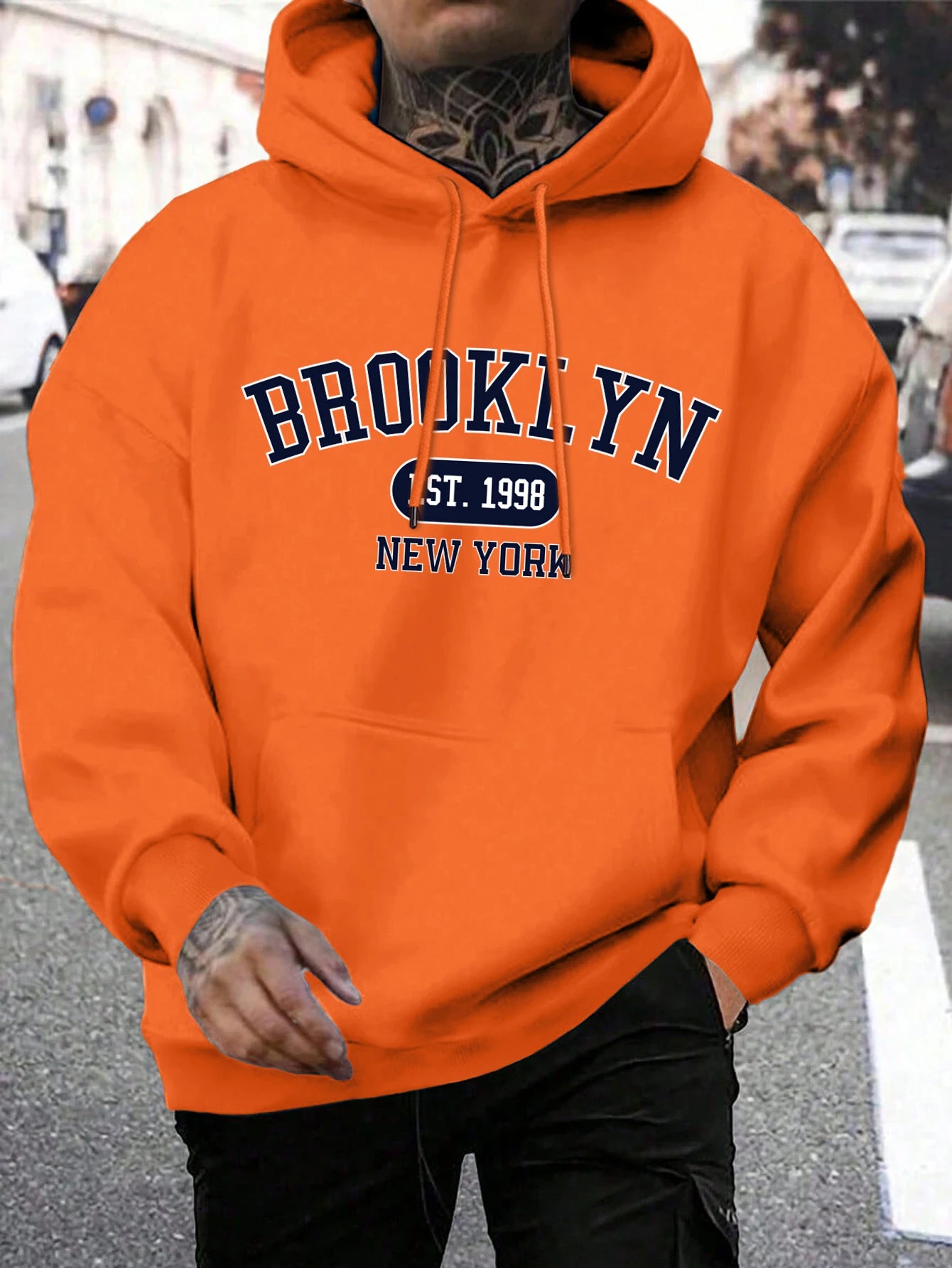 Brooklyn Est 1998 New York Stampa Felpe da uomo Harajuku Felpa con cappuccio girocollo Moda Felpa con cappuccio oversize Autunno Comodo tuta
